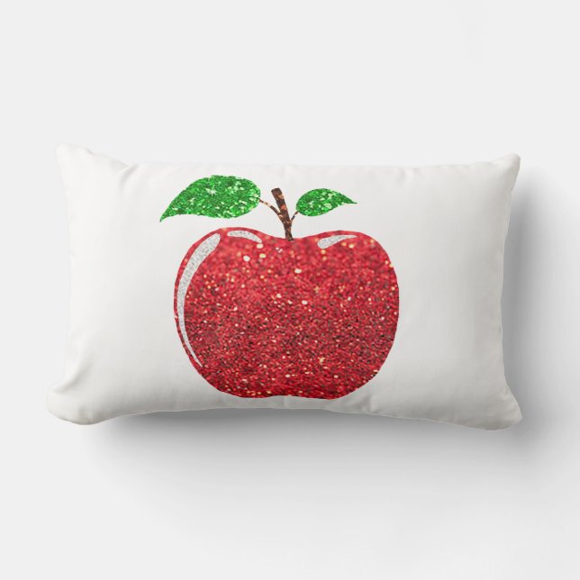 Almofada Lombar Apple Faux Red Glitter (Frente)