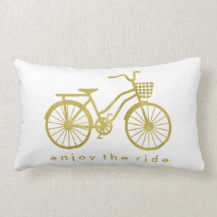 Almofada Lombar Aprecie a bicicleta Dourado chique do passeio no