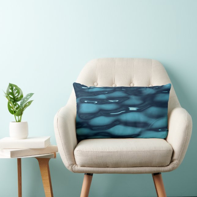 Almofada Lombar Aqua Blue Water Waves (Cadeira)