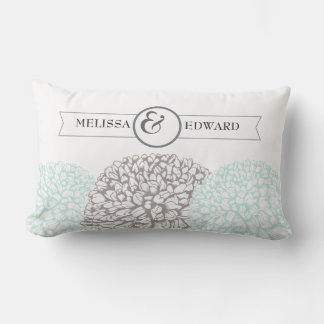 Almofada Lombar Aqua Vintage Zinnias Weding Bearer Travesseiro