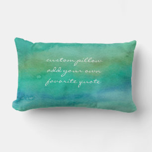 Almofada Lombar aquarela adicionar turquesa de texto e azul