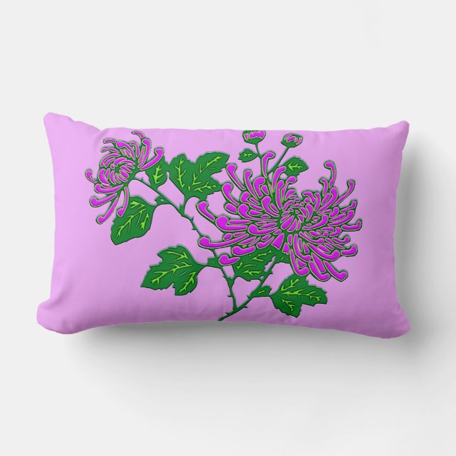 Almofada Lombar Aranha-crisântemas chinesa - lavanda (Frente)