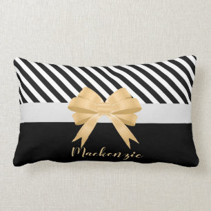 Almofada Lombar Arco preto de Goldem das listras do branco