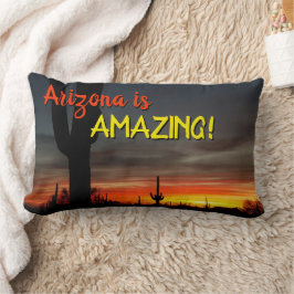 Almofada Lombar "Arizona é incrível!" Sonoran Desert Cactus Sunset