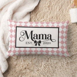Almofada Lombar Arlequim Xadrez Rosa Personalizado Mamãe Est.