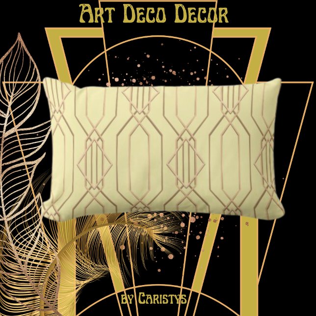 Almofada Lombar Art Deco Butternata e Travesseiro lombar Dourado (Criador carregado)