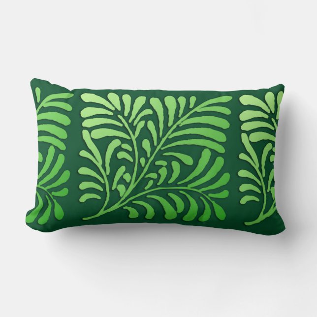 Almofada Lombar Art Deco Fern Standard - tons verdes (Frente)