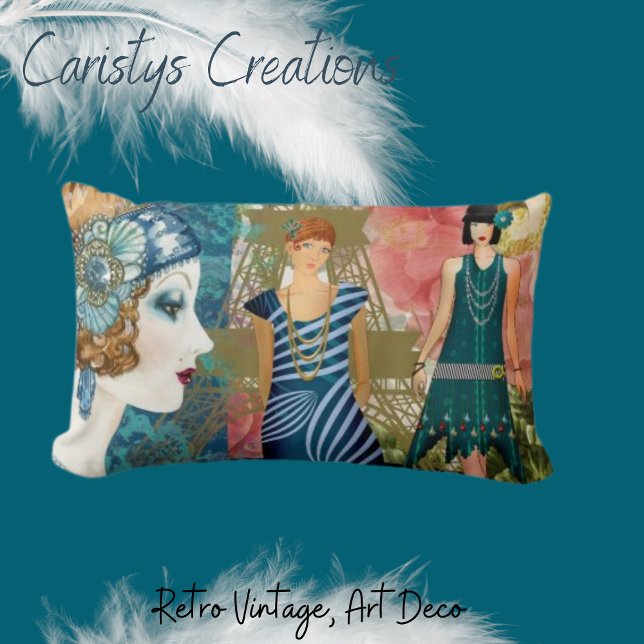 Almofada Lombar Art Deco Flappers (Criador carregado)
