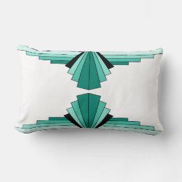 Almofada Lombar Art Deco Patterno em Verdes