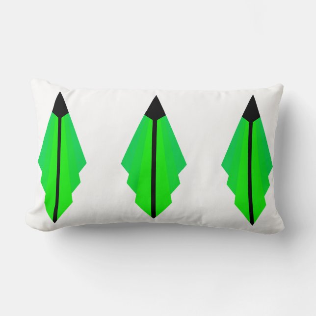 Almofada Lombar Art Deco Patterno em Verdes (Frente)