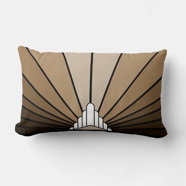Almofada Lombar Art deco sun em bronzeado (Frente)