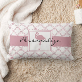 Almofada Lombar Art Deco Wave Patten Pink Flamingo