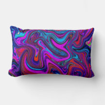 Arte Abstrata Marmoreada em Magenta, Azul e Vermel