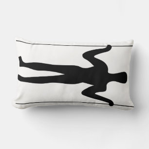Almofada Lombar Arte Antiga do Homem Grande Negro e Branco