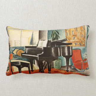 Almofada Lombar Arte colorida do anúncio do instrumento do piano