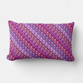 Almofada Lombar Arte da samambaia/azul da tira Diag da