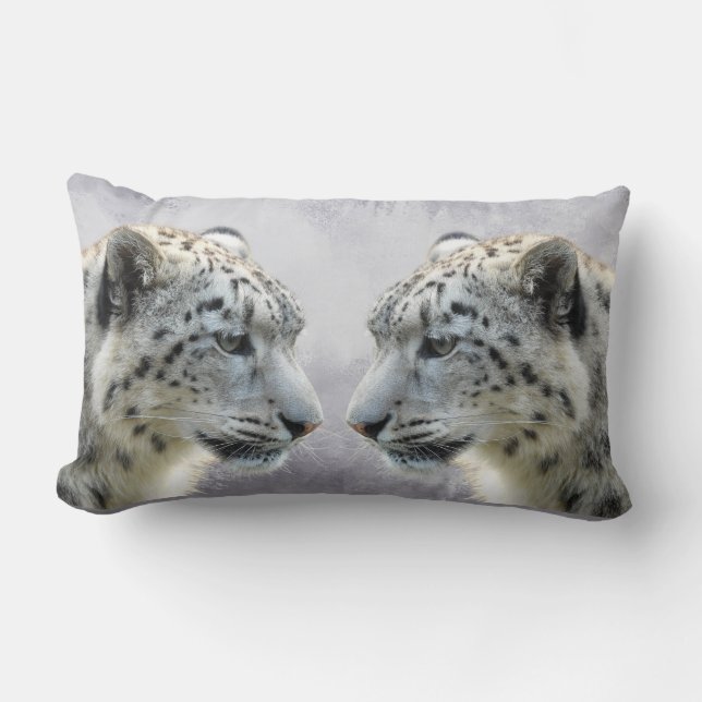 Almofada Lombar Arte de Design de Simetria de Espelho de Leopardo  (Frente)