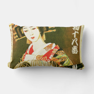 Almofada Lombar Arte de Guarda-chuva japonesa em Papel Geisha e Wa