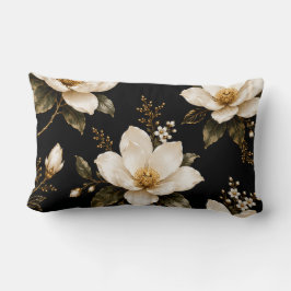 Almofada Lombar Arte de Padrão Floral de Magnólia de Luxo