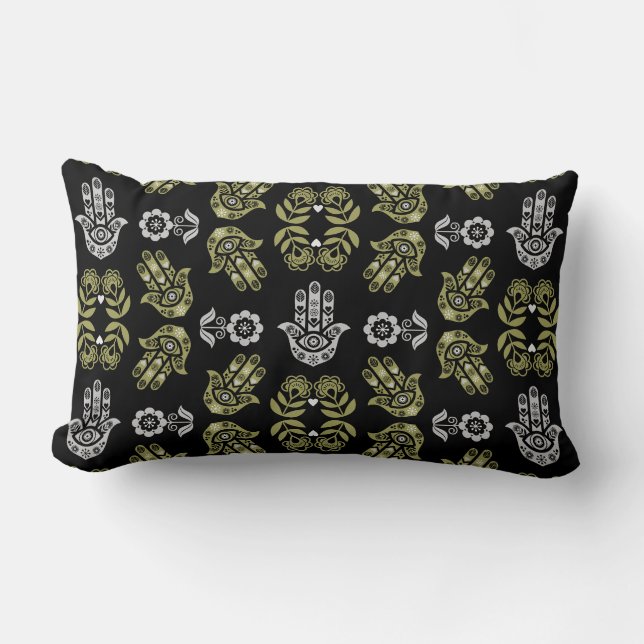 Almofada Lombar Arte de Proteção da Mão Hamsa (Frente)