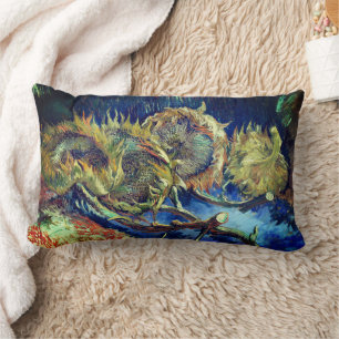 Almofada Lombar Arte Eterno de Van Gogh - Quatro Girassóis Sem Fio
