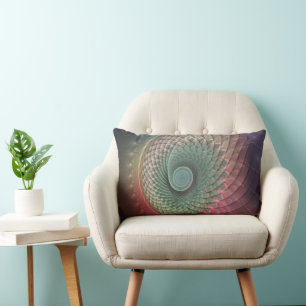 Almofada Lombar Arte Fractal Moderna Colorida abstrato Snail