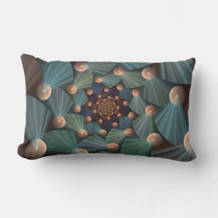 Almofada Lombar Arte Fractal Moderna Com Profundidade, Marrom, Cha