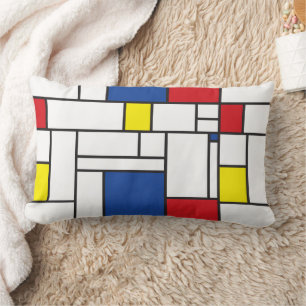 Almofada Lombar Arte Moderna De Stijl Geométrica Minimalista Mondr