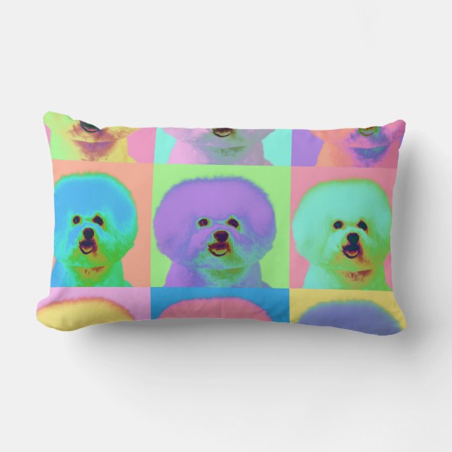 Almofada Lombar Arte Op - Bichon Frise - Cody (Frente)