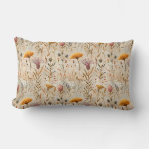Almofada Lombar Artes e ofícios Cardo escocês e flores silvestres