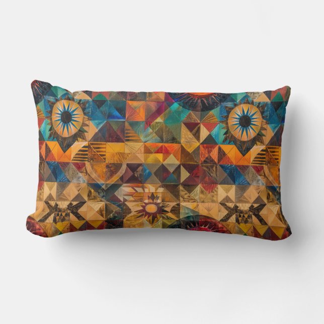 Almofada Lombar "Artista Herdada" De Teal Suave Plush Lumbar Cushi (Frente)