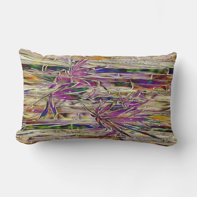 Almofada Lombar Árvore Bambu Pintura Digital Pintura Original (Frente)