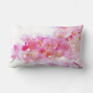 Almofada Lombar Árvore de Cerejeira Japonesa com Flores Rosa Paste