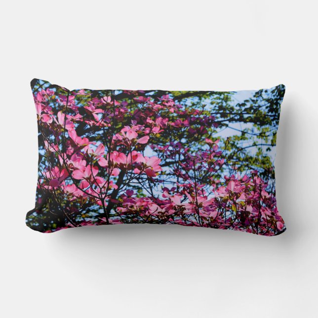 Almofada Lombar Árvore de Dogwood florada rosa (Frente)