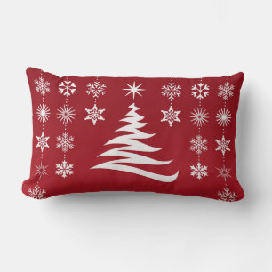 Almofada Lombar Árvore de Natal e Flocos de Neve Travesseiro decor