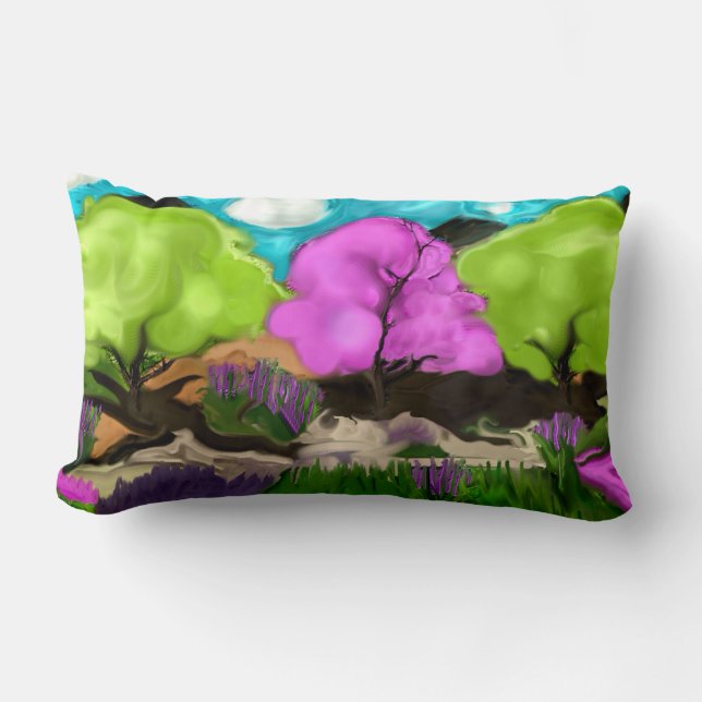 Almofada Lombar Árvores abstrato (Frente)