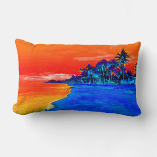 Almofada Lombar Árvores de Palma Exóticas de Praia pop Art