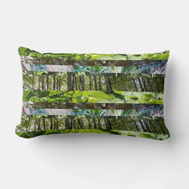 Almofada Lombar Árvores E Folhas Design Geométricas, (Frente)