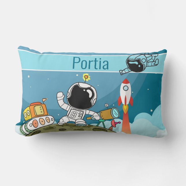 Almofada Lombar Astronauta Espacial em Missão da Lua (Frente)