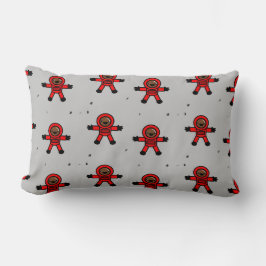 Almofada Lombar Astronautas de terno vermelho em cinzas