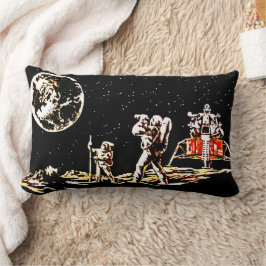 Almofada Lombar Astronautas olhando a Terra - Galáxia Retroativa