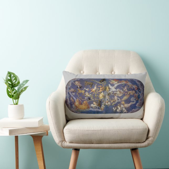 Almofada Lombar Astronomia Vintage Fresco Constelações Celestes (Cadeira)