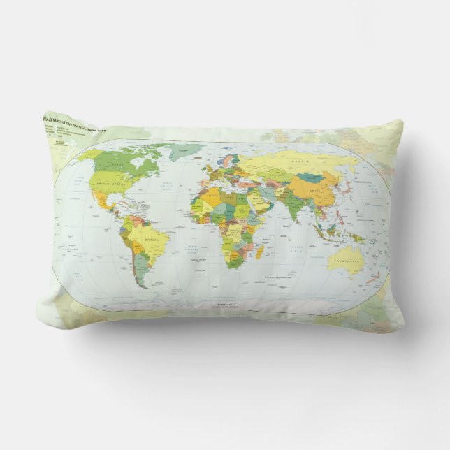 Almofada Lombar Atlas do Mundo do Mapa (Frente)