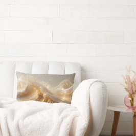 Almofada Lombar Aura of Gold – Elegant White & Gold Abstract Throw