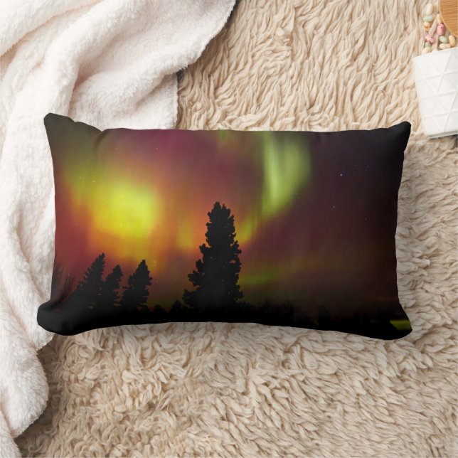 Almofada Lombar Aurora Boreal e Árvores (Cobertor)