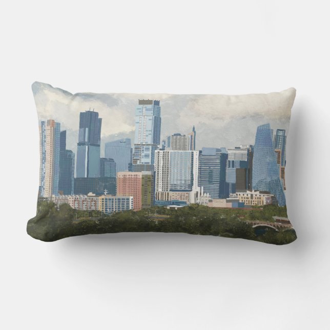 Almofada Lombar Austin Skyline Pinted Art (Frente)