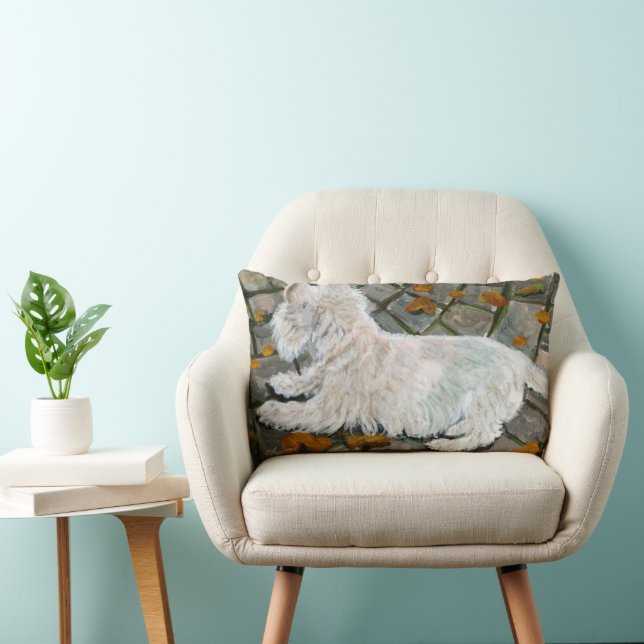 Almofada Lombar Autumn Leaves Westie no Pacio (Cadeira)