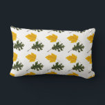 Almofada Lombar Autumn Symmetry Leaf Pattern<br><div class="desc">This striking composition features a symmetrical arrangement of diverse autumn leaves against a clean white background. The pattern showcases the natural contrast between vibrant, golden-yellow maple leaves and deeply lobed, weathered green oak leaves. Arranged in a mirrored kaleidoscopic format, the image highlights the intricate textures, organic decay, and unique venation...</div>