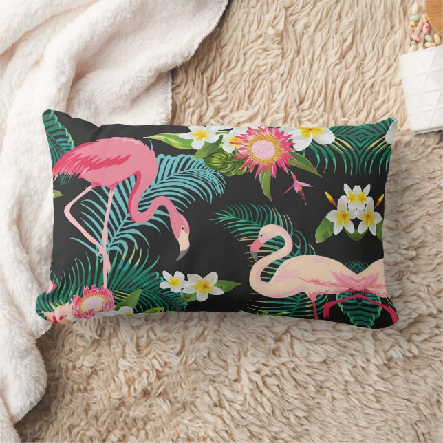 Almofada Lombar Aves Tropicais Flores Flamingo Watery Paisagem (Cobertor)