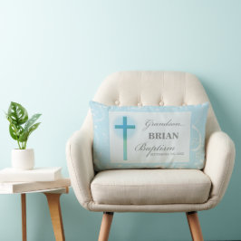 Almofada Lombar Avô Baptism Blue Lace Personalizado